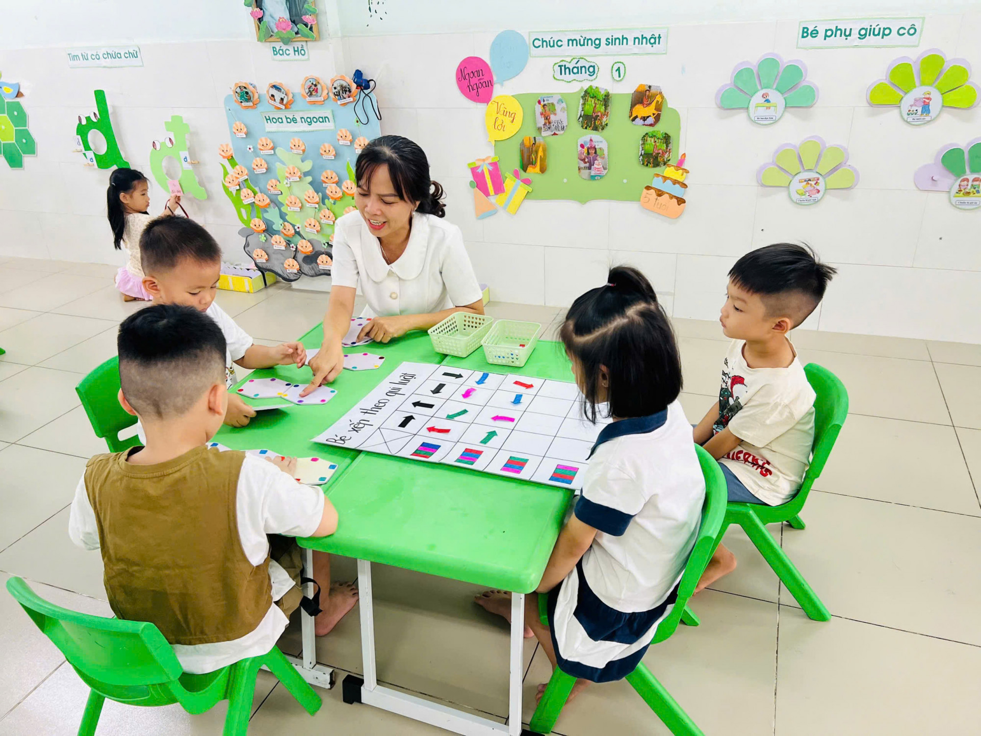 Một giờ học của trẻ tại Trường mầm non Tân Phong - Ảnh: Trang Thư