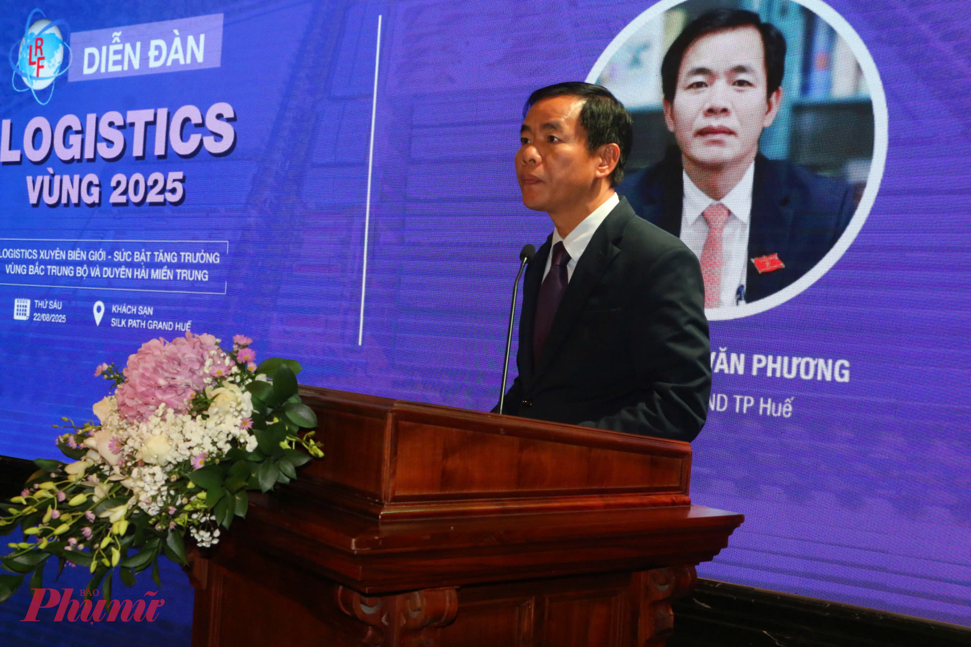 Ông Nguyễn Văn Phương - Chủ tịch UBND TP Huế nhấn mạnh logictics được xác định là trụ cột phát triển xanh của vùng Bắc Trung Bộ