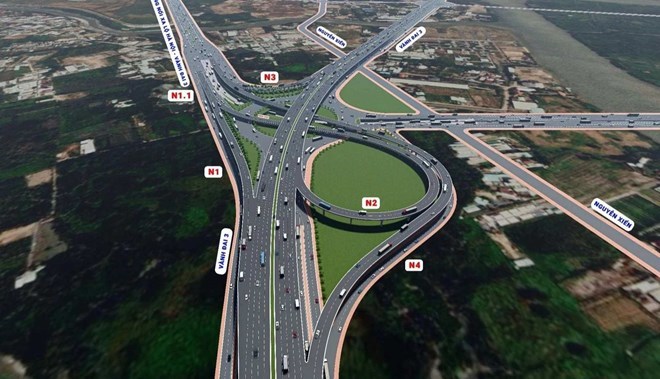 Phối cảnh nút giao Gò Công trên đường Vành đai 3 TPHCM - Ảnh: Sở Xây dựng TPHCM