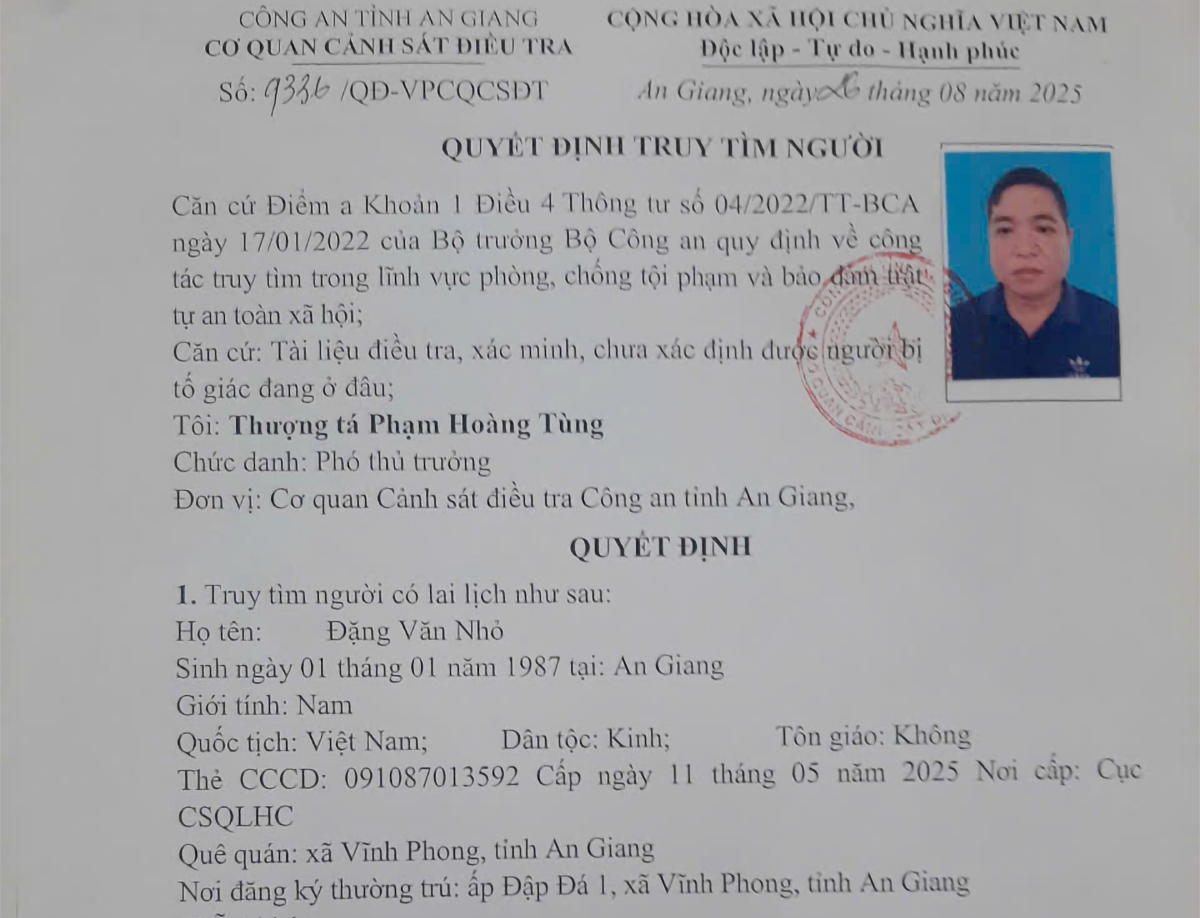 đối tượng Đặng Văn Nhỏ