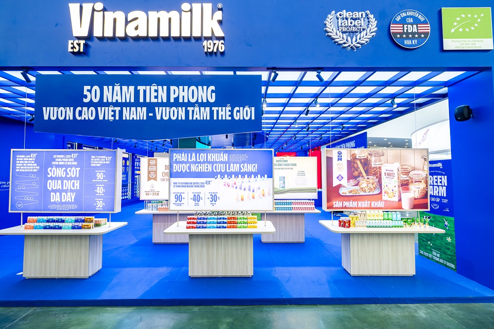 Không gian triển lãm của Vinamilk được thiết kế hiện đại, gần gũi và đầy sáng tạo -Ảnh: Vi Nam