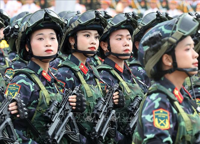 Khối nữ chiến sĩ Biệt động. Ảnh: Lâm Khánh/TTXVN