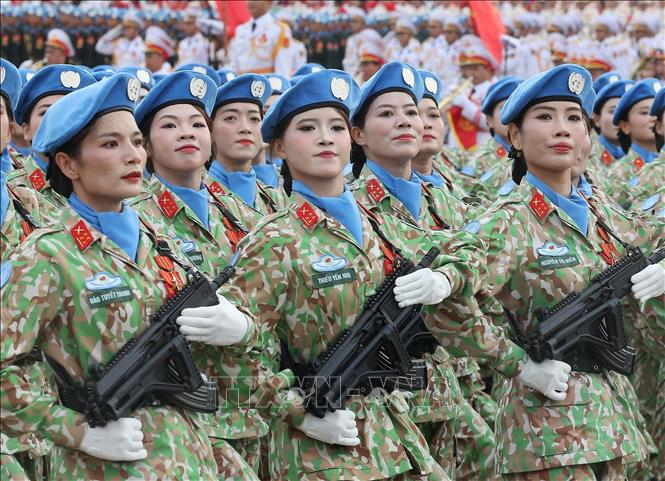 Khối nữ Gìn giữ hòa bình Việt Nam - Ảnh: Lâm Khánh/TTXVN