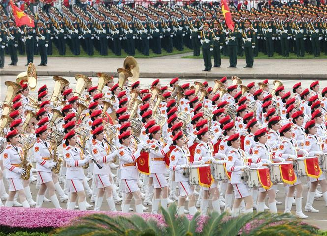Khối nữ Quân nhạc - Ảnh: Phương Hoa/TTXVN