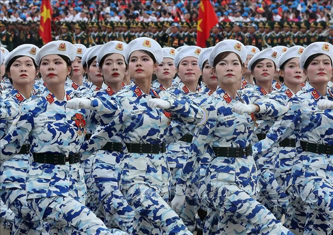 Khối nữ sĩ quan Quân y - Ảnh: Lâm Khánh/TTXVN