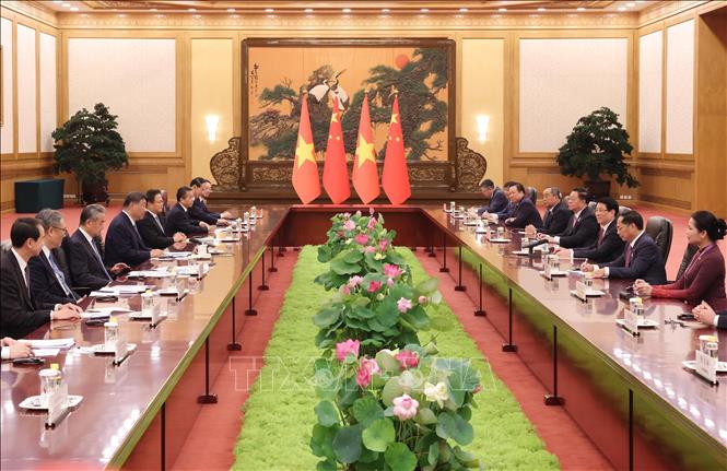  Chủ tịch nước Lương Cường hội đàm với Tổng Bí thư, Chủ tịch nước Trung Quốc Tập Cận Bình. Ảnh: Lâm Khánh/TTXVN