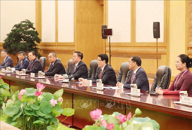 Chủ tịch nước Lương Cường hội đàm với Tổng Bí thư, Chủ tịch nước Trung Quốc Tập Cận Bình. Ảnh: Lâm Khánh/TTXVN
