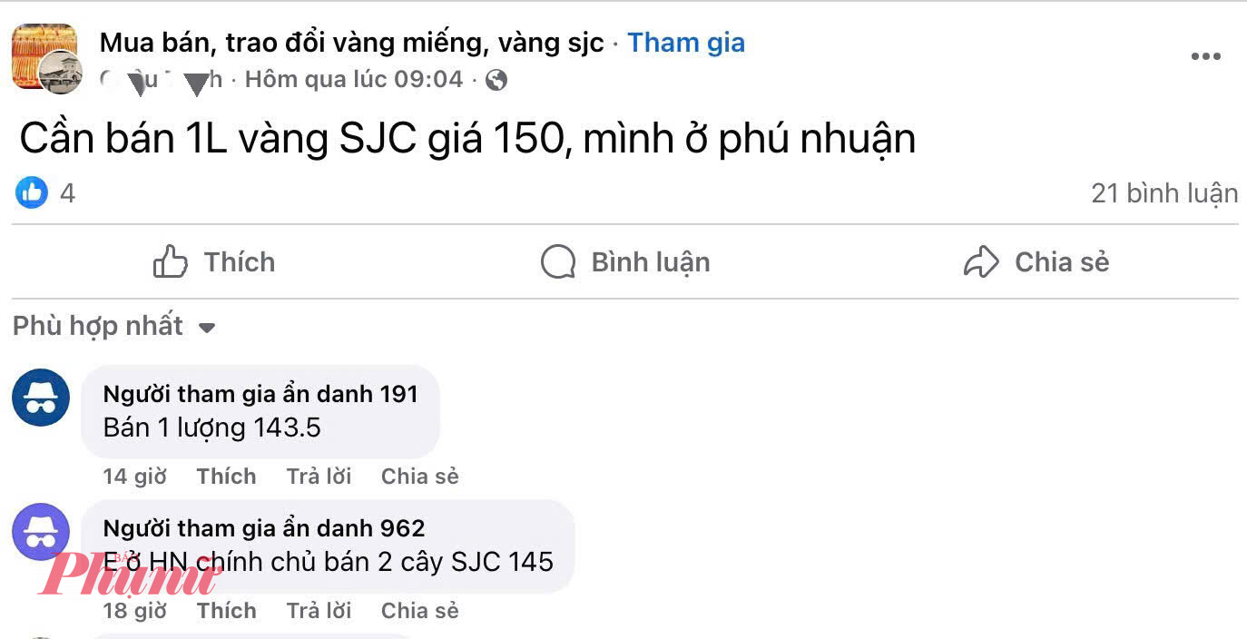 Rất nhiều tài khoản rao bán vàng với giá trên trời - Ảnh: Thanh Hoa