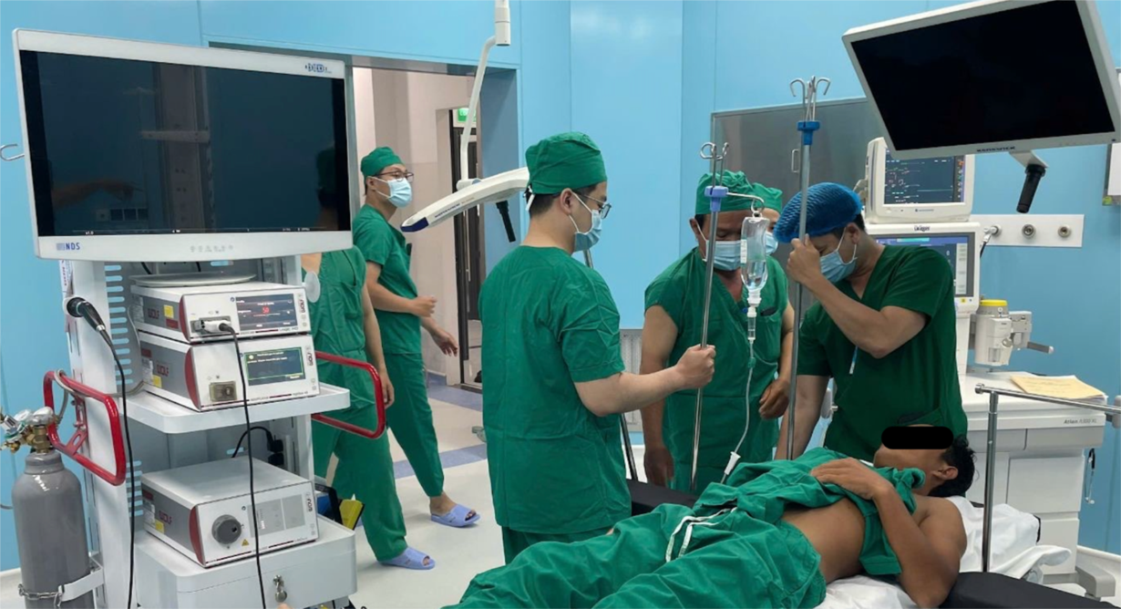 Người bệnh được phẫu thuật nội soi xử lý viêm ruột thừa tại Côn Đảo, ảnh SYT