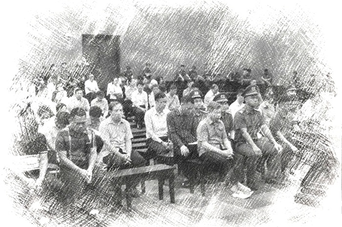 Các bị cáo tại phiên tòa. Ảnh: N.A