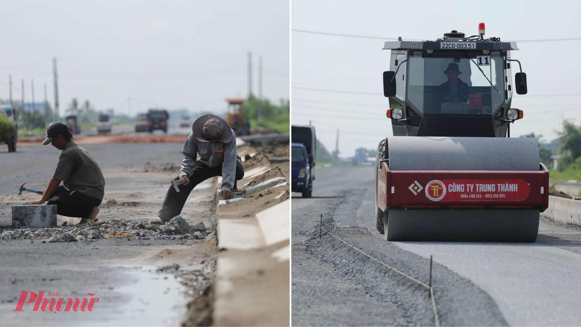 Các đơn vị thi công đang tranh thủ thời tiết thuận lợi để đẩy nhanh tiến độ.