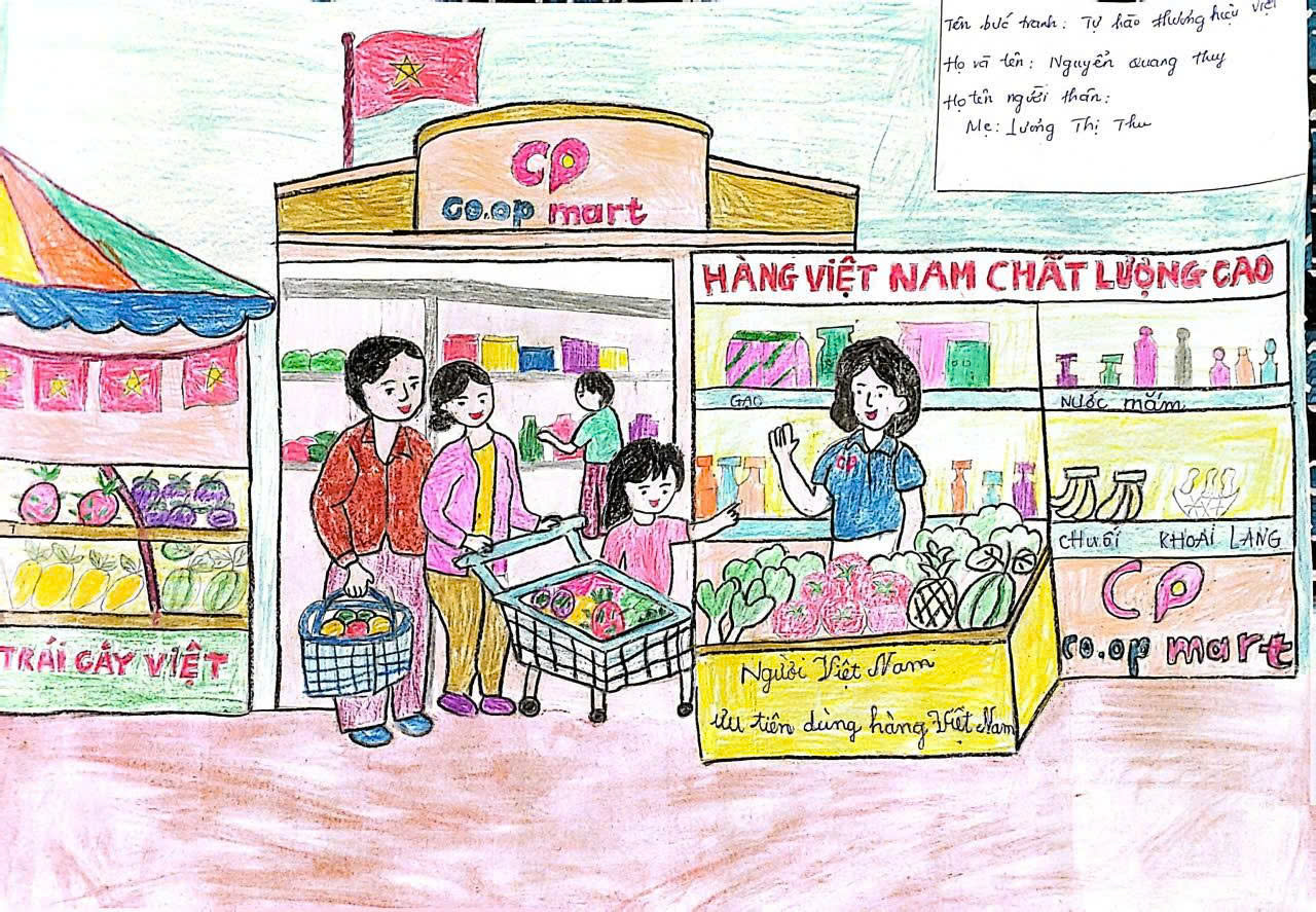 Theo Saigon Co.op, cuộc thi là sân chơi sáng tạo dành cho các em nhỏ trong độ tuổi 6-18. Ghi nhận ban đầu cho thấy, nhiều tranh dự thi khắc họa cảnh gia đình sum vầy khi đi siêu thị, hình ảnh giỏ hàng Việt tràn ngập rau quả tươi, hay cờ đỏ sao vàng tung bay cùng thông điệp “Tự hào hàng Việt”. 