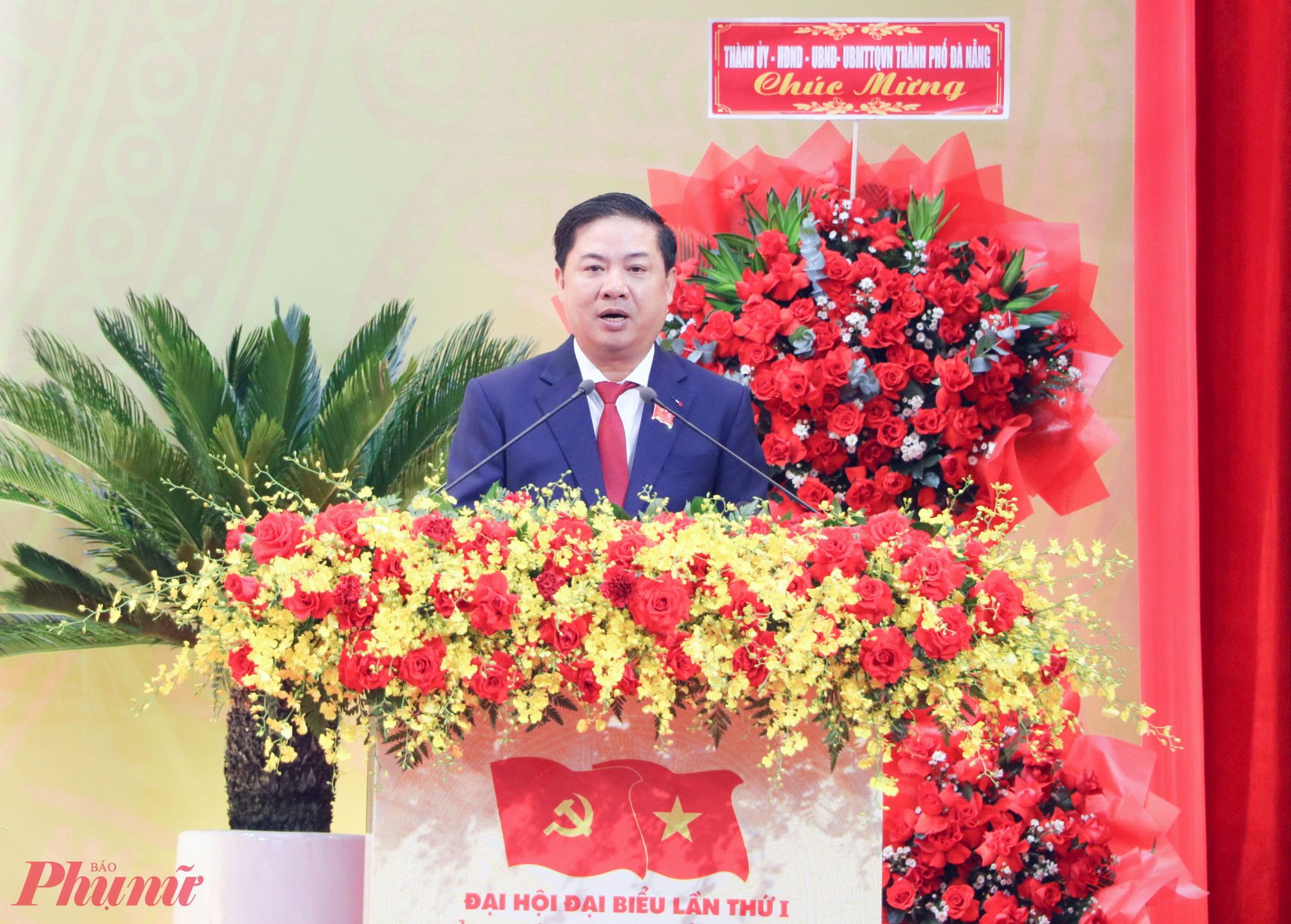 Ông Lương Nguyễn Minh Triết - Bí thư Thành uỷ Đà Nẵng - phát biểu tại đại hội