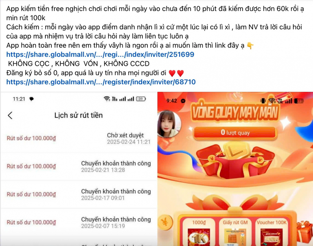 Rất nhiều sàn, app đầu tư tiền ảo trái phép đang ngang nhiên hoạt động,  quảng cáo tràn lan trên mạng xã hội - Ảnh chụp màn hình Facebook