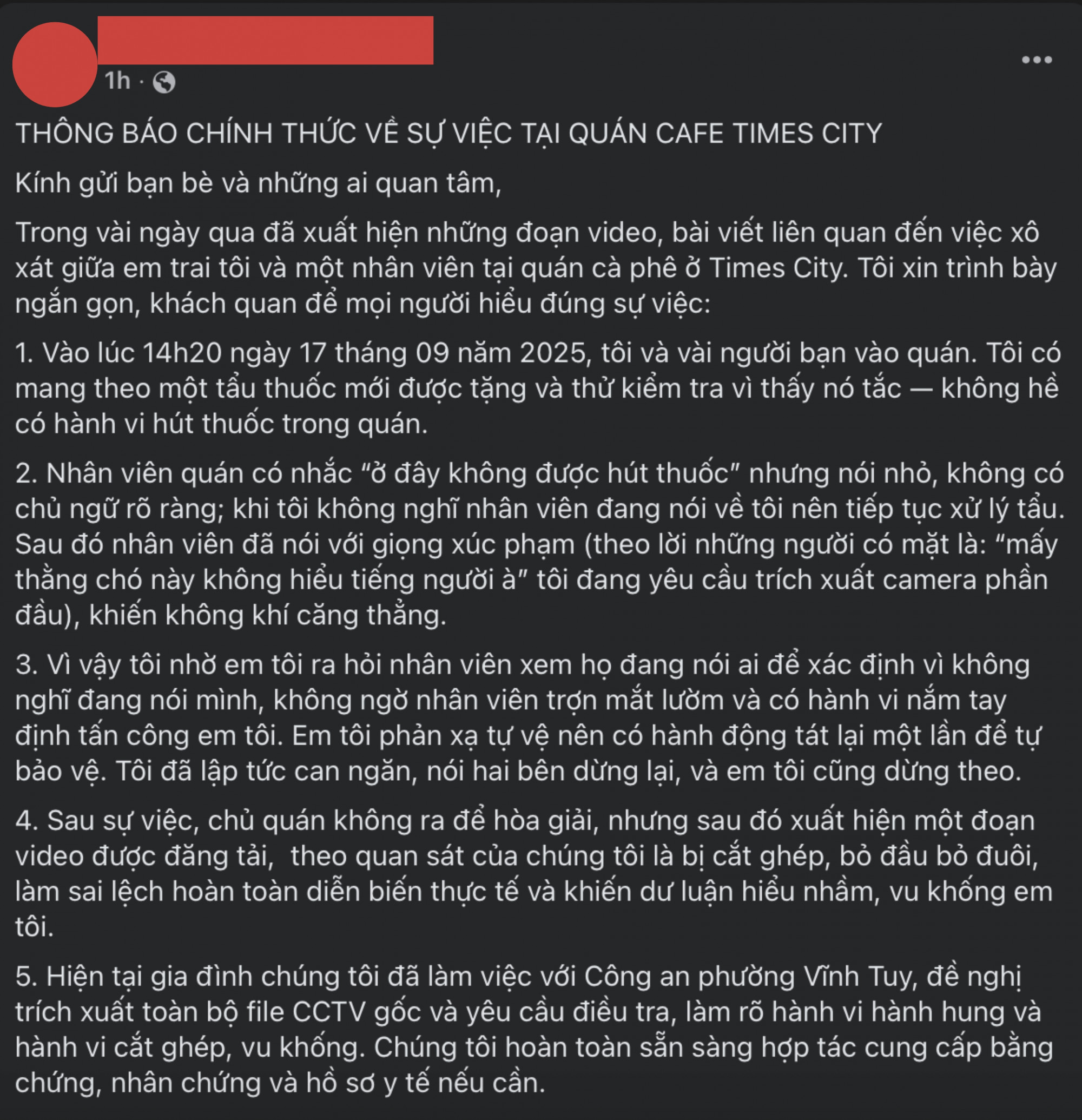 Thông báo chính thức trên trang cá nhân của người được cho là vị tổng tài trong clip. Tuy nhiên cộng đồng mạng dường như phản ứng trái chiều trước những thông tin được cho là thiếu thuyết phục này