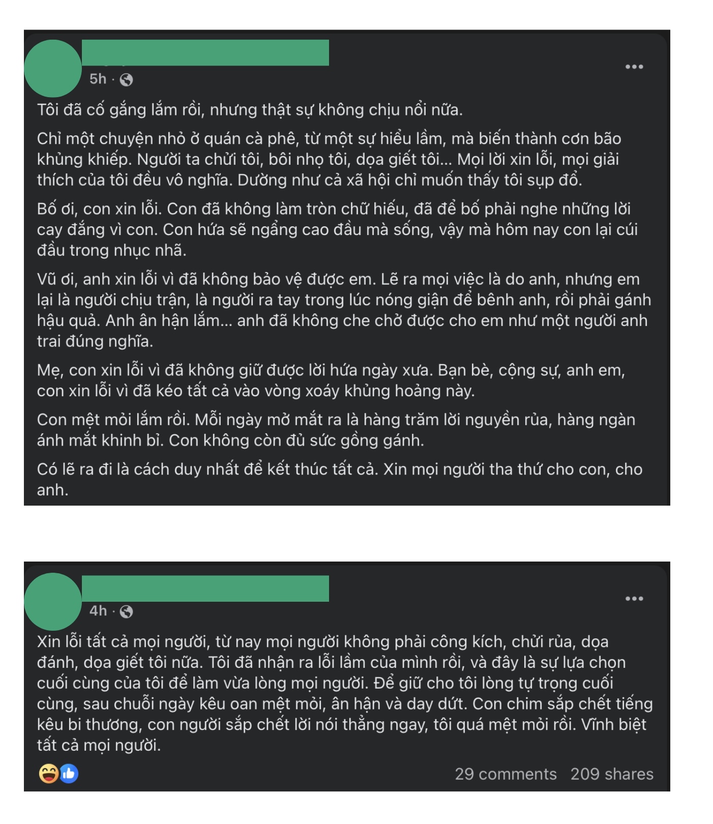 Hai bài đăng mới nhất của người thanh niên trong vụ việc phất tay cho người đi cùng hành hung nhân viên quán cà phê
