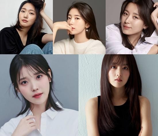 Từ trên cùng bên trái, theo chiều kim đồng hồ, Kim Go-eun, Suzy, Han Hyo-joo, Park Bo-young và IU / Được cung cấp bởi Kakao Entertainment