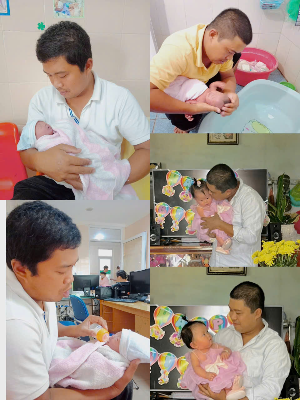 Những khoảnh khắc anh Chung Huy chăm con khiến chị Kim Tường cảm động - ảnh do nhân vật cung cấp