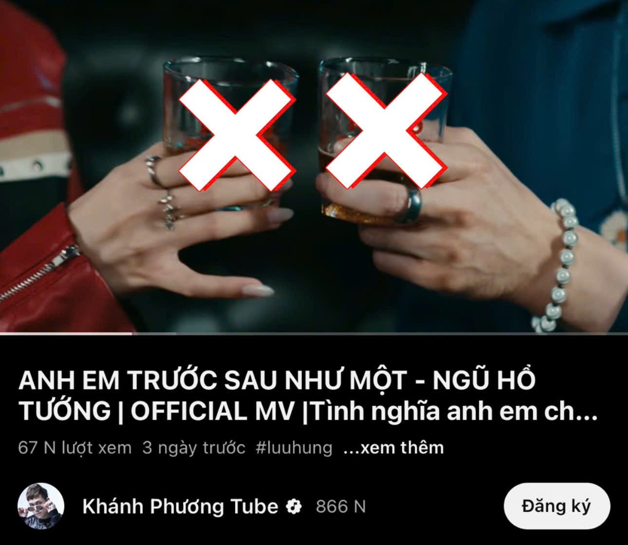 Tên web cá độ trực tuyến xuất hiện trong bản MV được đăng tải trên kênh YouTube của ca sĩ Khánh Phương