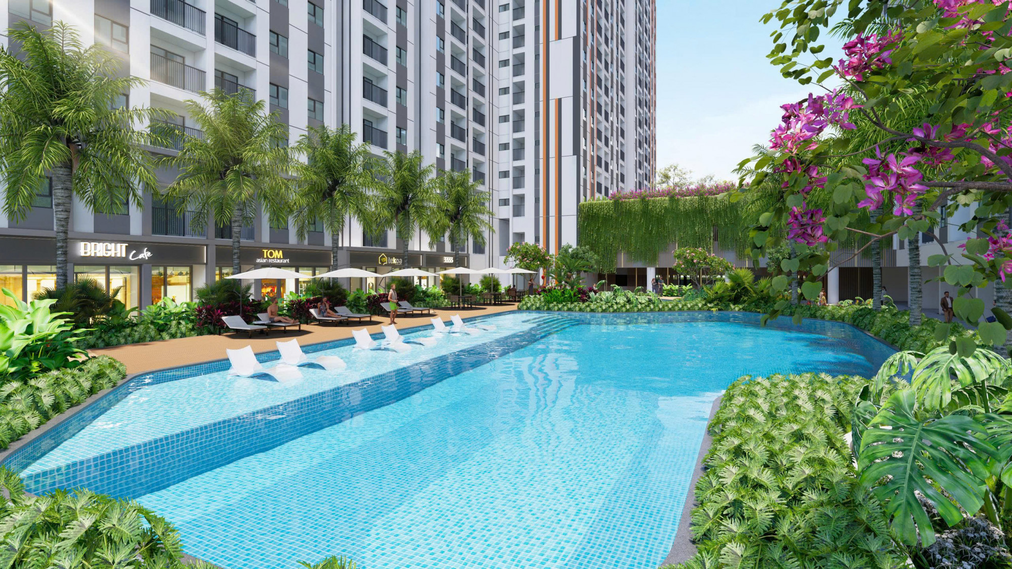 Phối cảnh hồ bơi của khu căn hộ K-Home Cityview