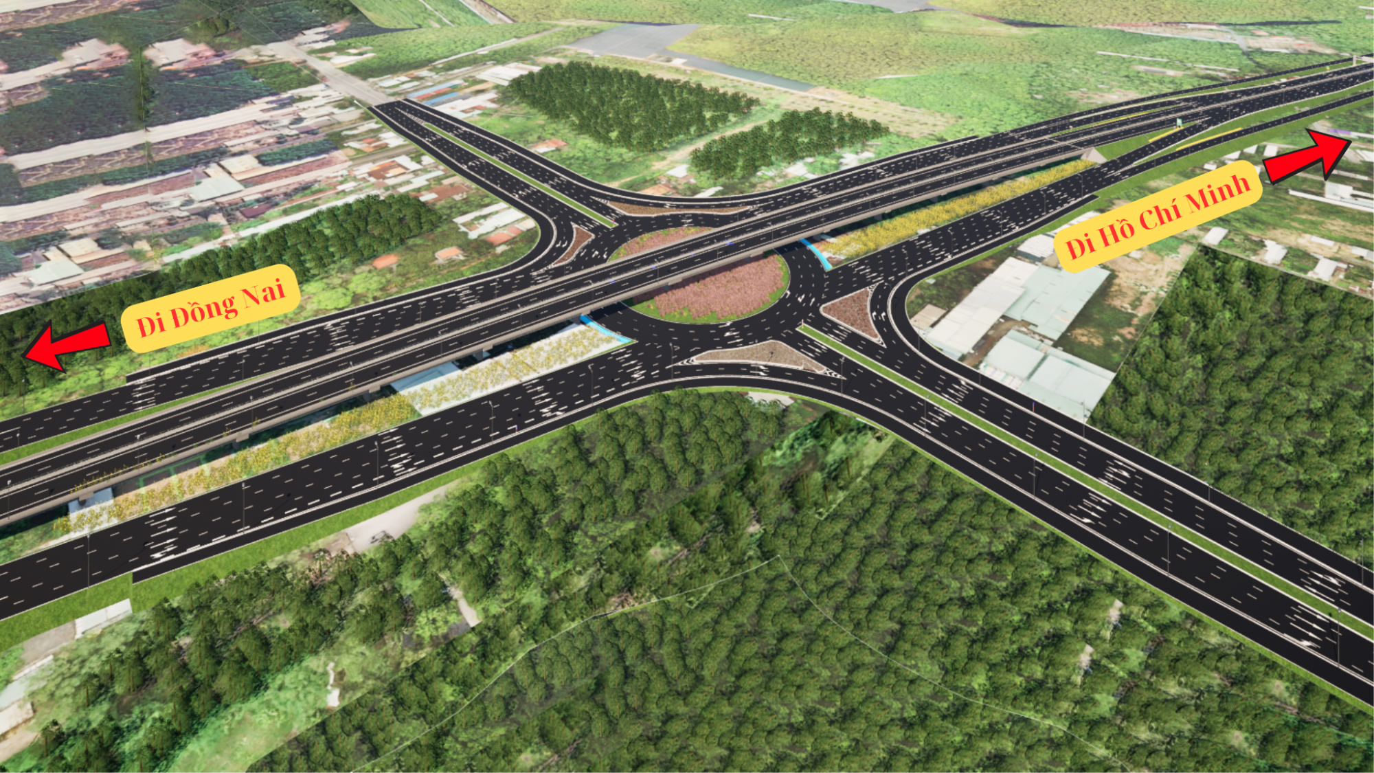 Phối cảnh một nút giao Vành đai 4 TPHCM - Ảnh Sở XD