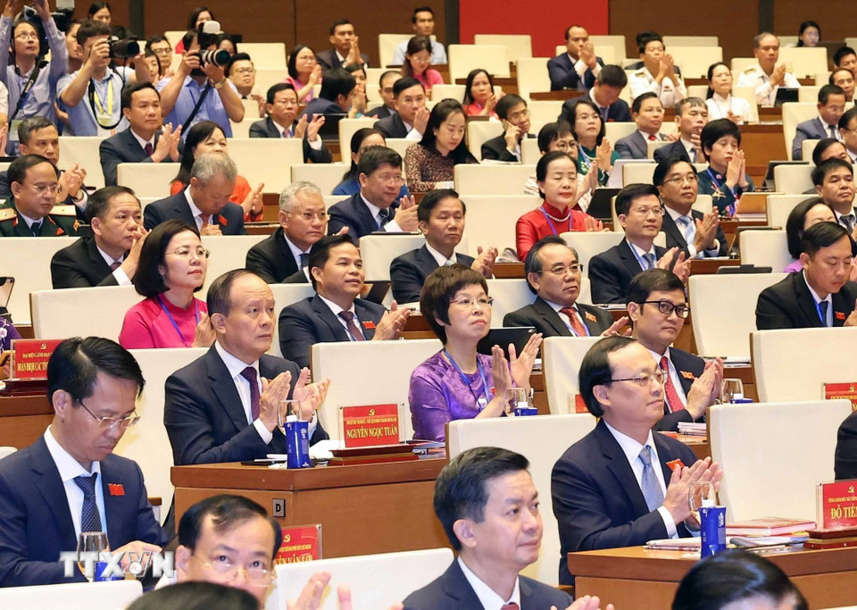 Các đại biểu tham dự Đại hội đại biểu Đảng bộ Quốc hội lần thứ nhất - Ảnh: TTXVN
