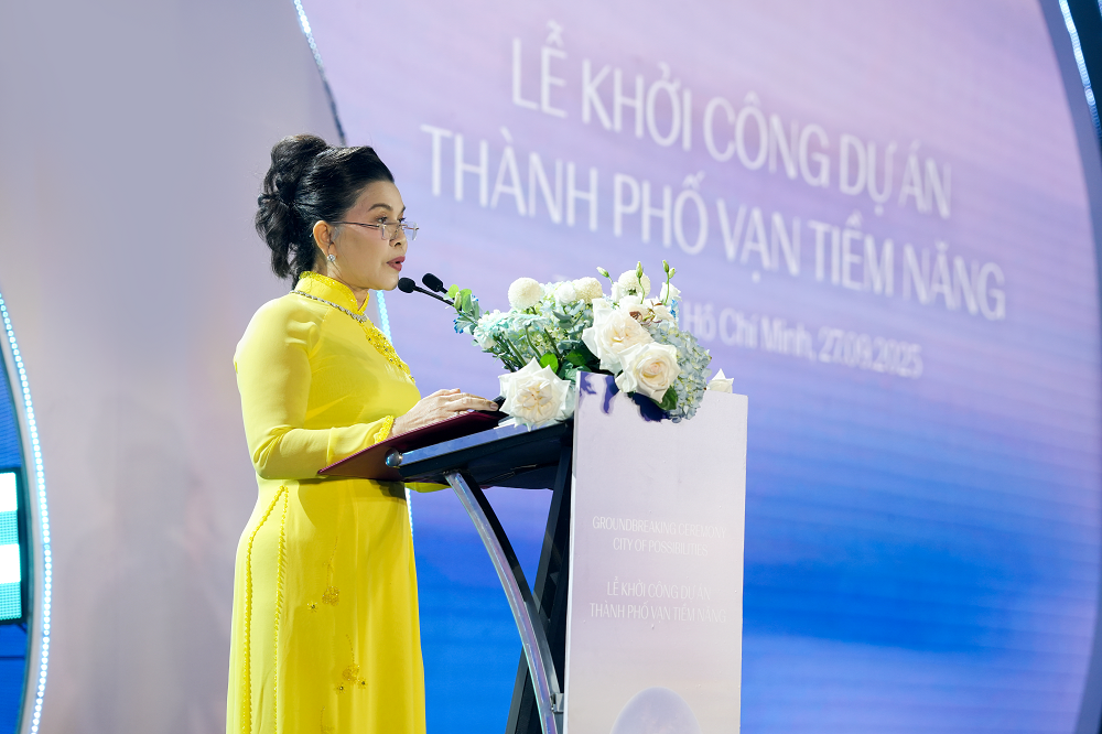 Bà Đặng Thị Kim Oanh - Chủ tịch Hội đồng Quản trị Kim Oanh Group chia sẻ dự án One Era (Một thế giới) hướng đến trở thành điểm đến an cư lý tưởng cho cư dân làm việc tại trung tâm TPHCM