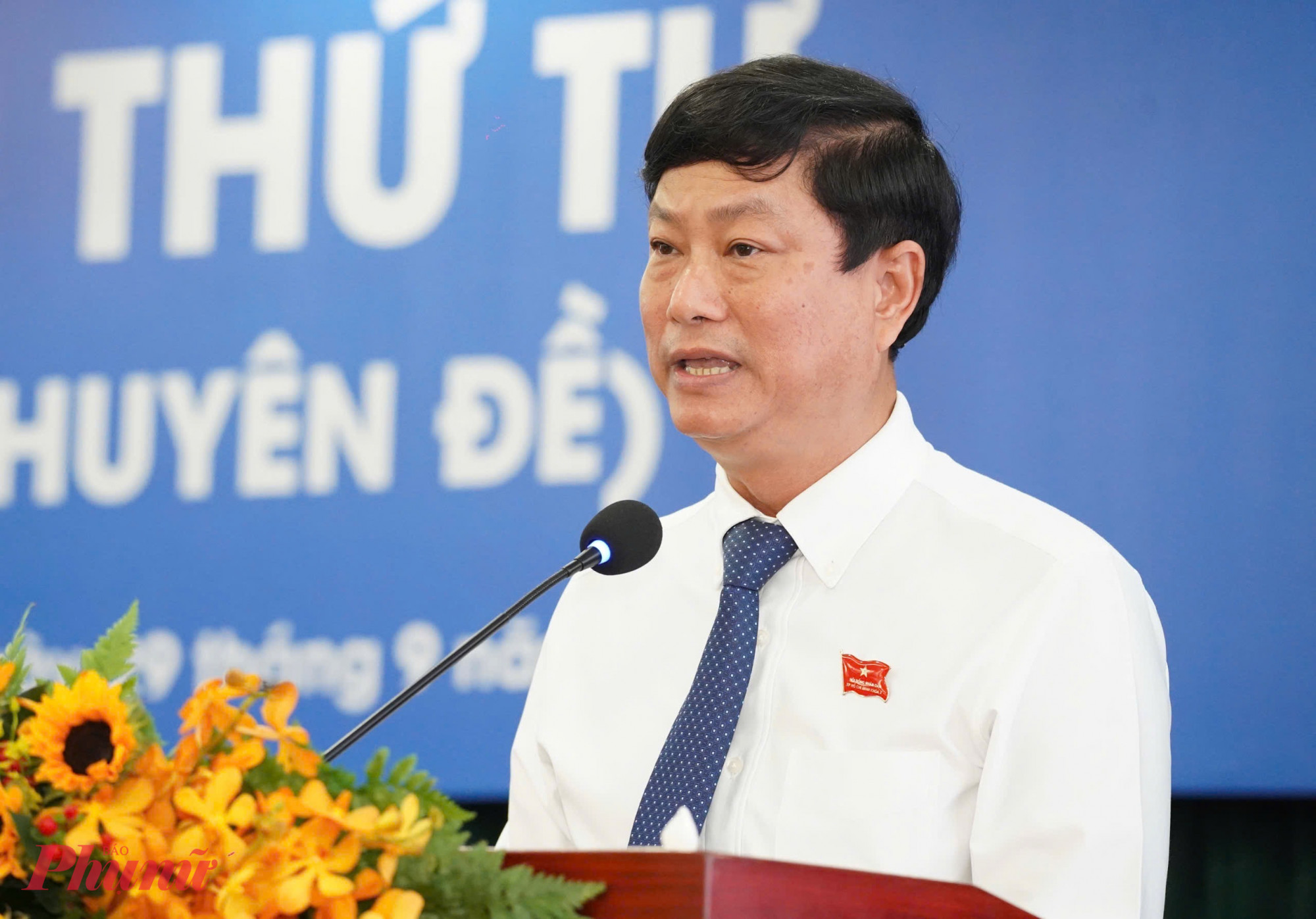 Ông Võ Văn Minh – Chủ tịch HĐND TPHCM phát biểu tại kỳ họp - Ảnh: Thanh Tâm