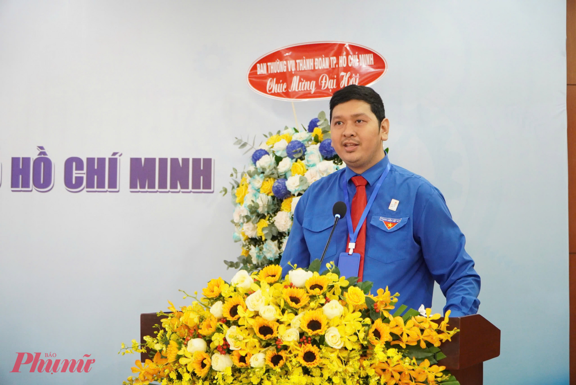 Anh Bùi Hữu Hồng Hải, Bí thư Đoàn các cơ quan Đảng TP HCM phát biểu khai mạc tại phiên làm việc thứ nhất