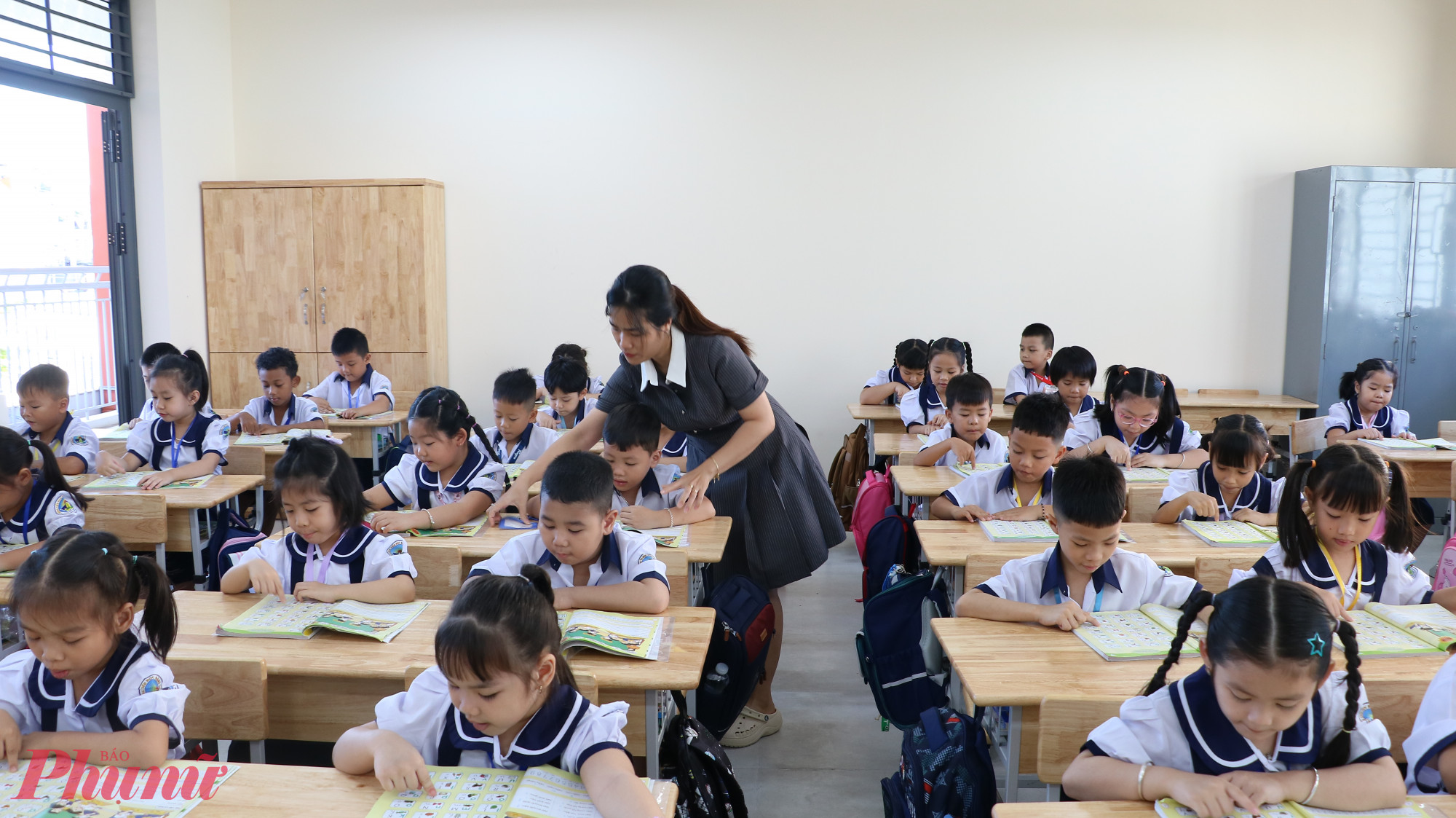 Học sinh lớp Một Trường tiểu học Đặng Thùy Trâm - Ảnh: Trang Thư
