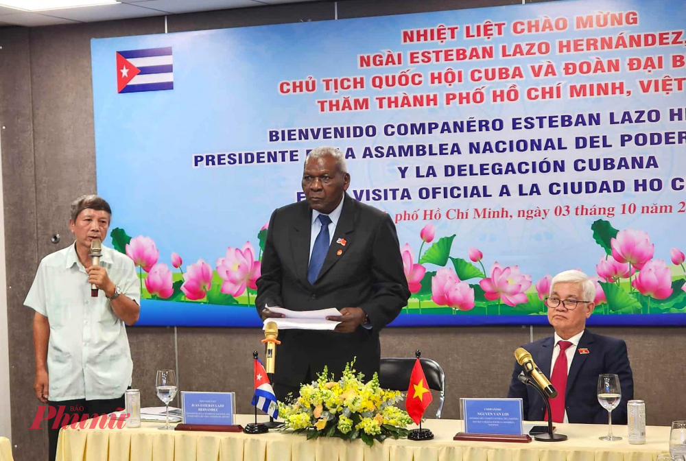 Ông Juan Esteban Lazo Hernandez chia sẻ nhu7n44g khó khăn mà Cuba đang gặp phải do tác động từ lệnh cấm vận của Mỹ suốt nhiều năm qua
