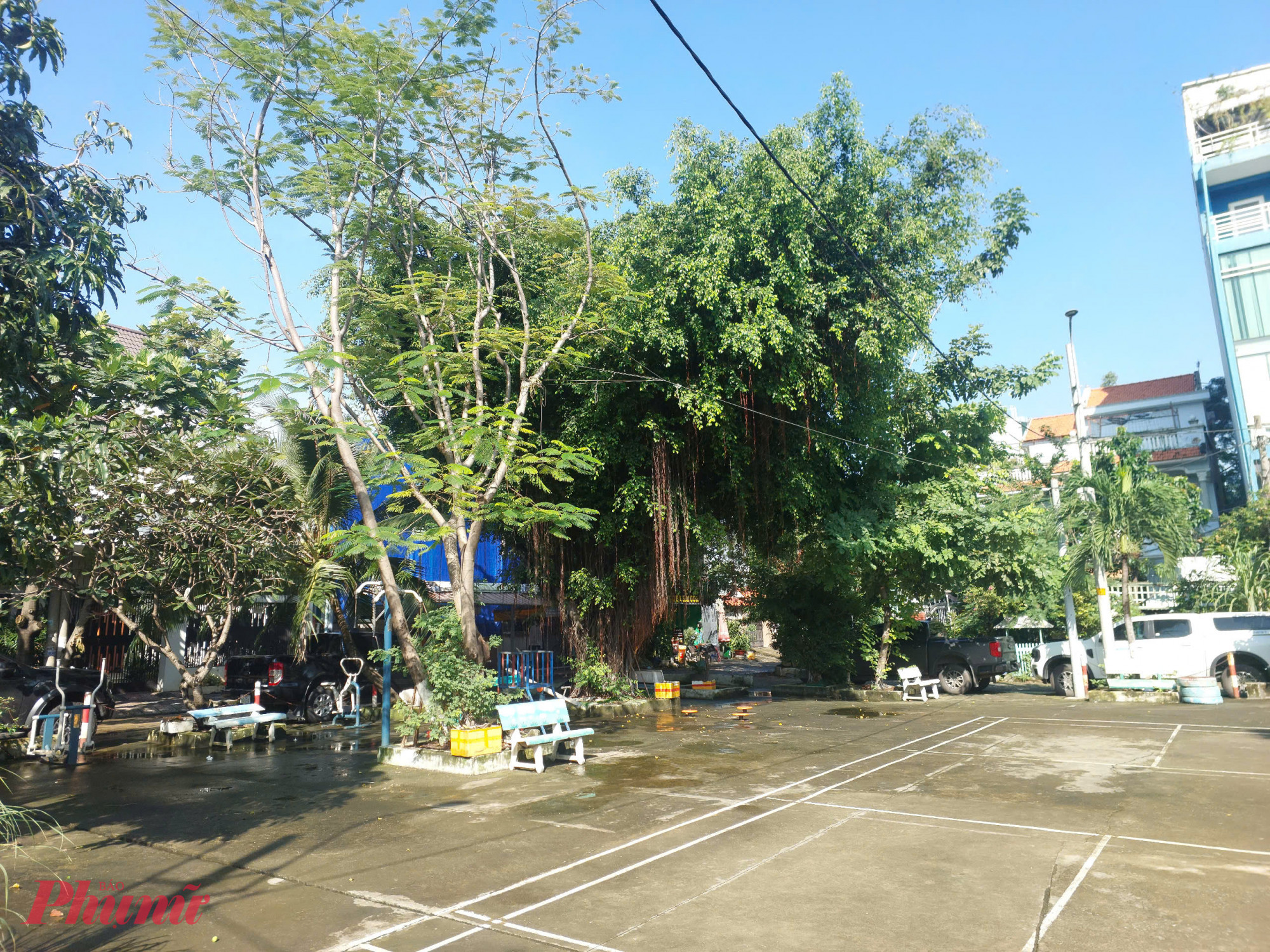 Công viên trên đường số 12, phường Hiệp Bình nơi các nữ sinh đánh nhau. Ảnh: Minh Mẫn