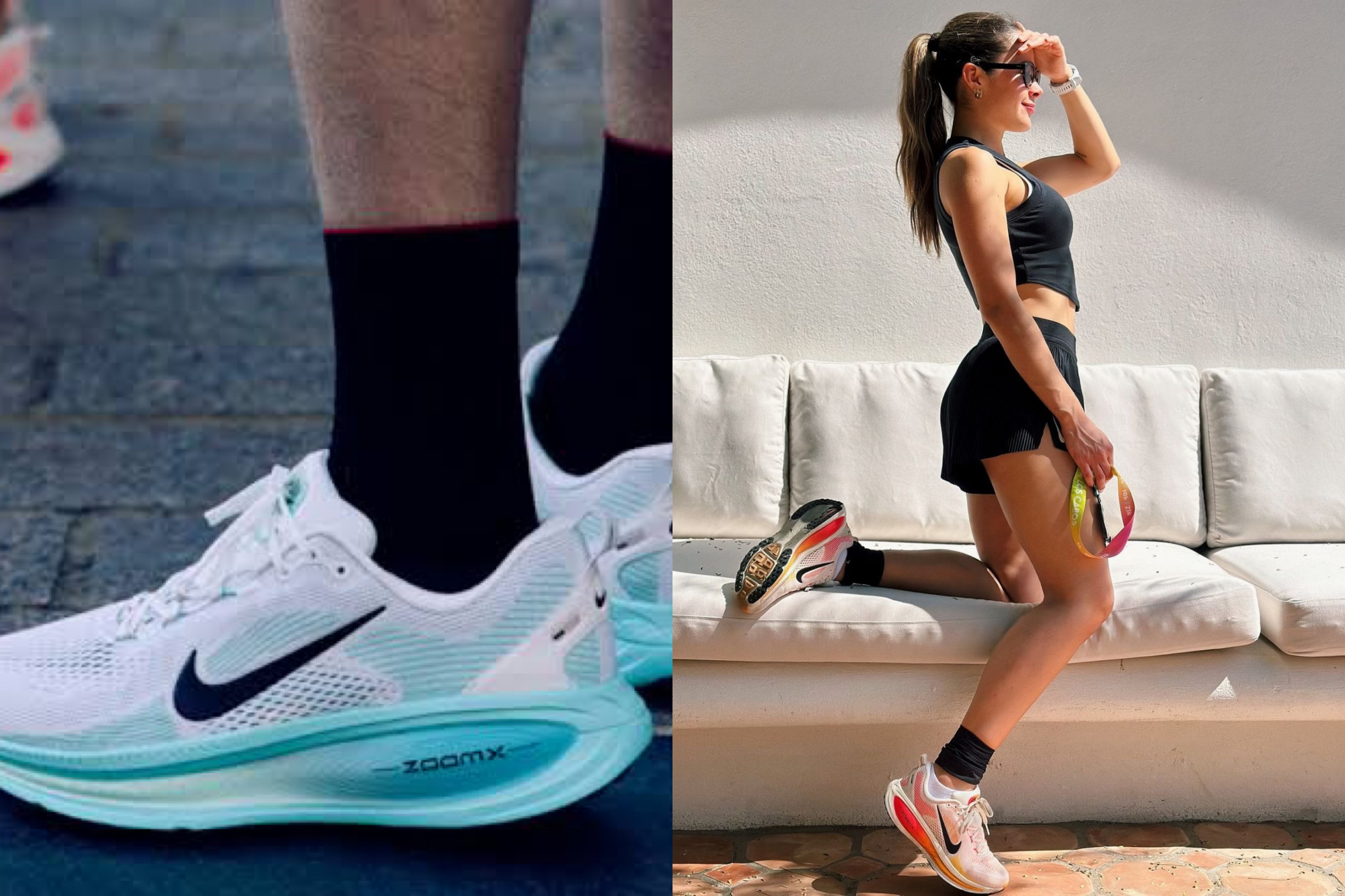 Nike Vomero 18 SE: Thiết kế giày với dáng chunky vừa phải, phù hợp với phong cách athleisure hoặc casual năng động. Phần đế giày được bổ sung công nghệ đệm ZoomX + ReactX cho cảm giác êm sâu, cực kỳ thoải mái dù bạn đi bộ lâu hay chạy nhẹ. Cách phối màu SE (Special Edition) thường có hiệu ứng ánh kim, màu chuyển tone cực kỳ hợp trend. Đây là lựa chọn tuyệt vời nếu bạn cần một đôi giày vừa để chạy, vừa phối với quần jeans, áo khoác bomber, hoodie... Giá tham khảo khoảng 4,5 triệu đồng.