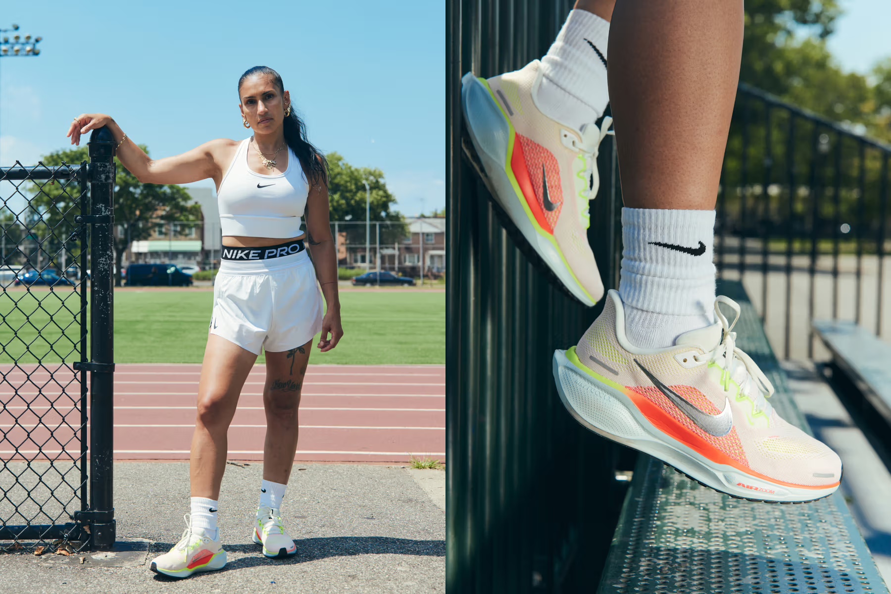 Nike Air Zoom Pegasus 41: Pegasus là dòng “all‑rounder” được thiết kế để chạy bộ mà vẫn dùng hàng ngày. Kiểu dáng không quá hầm hố nhưng vẫn thể thao. Màu trắng, xám dễ phối đồ thường được dùng nhiều khi kết hợp cùng trang phục thể thao hoặc casual. Ưu điểm nổi bật của mẫu giày này là phần Đệm Air + Zoom giúp phản hồi tốt khi chạy, vẫn thoải mái khi đi bộ. Thân giày thoáng khí, thiết kế ôm chân vừa phải. Giá tham khảo khoảng 2,3 triệu đồng.