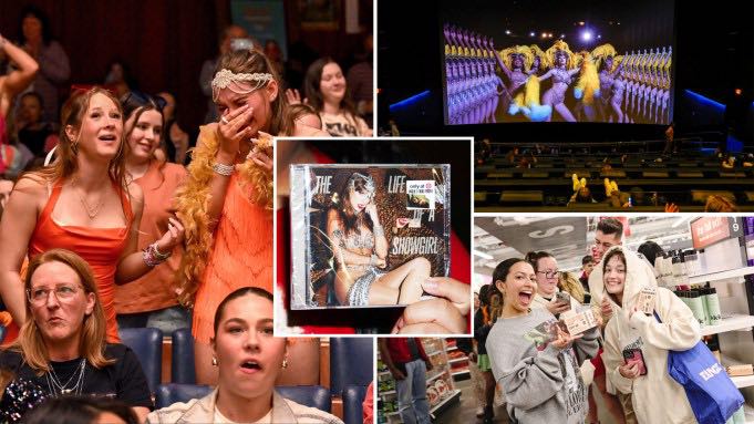 Người hâm mộ trên toàn thế giới tại sự kiện Pop Up của Taylor Swift để ra mắt album The Life Of A Showgirl và bộ phim Taylor Swift | The Official Release Party of a Showgirl Hình ảnh Getty