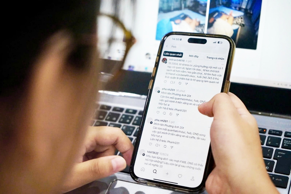 Nhiều bạn trẻ thoải mái thảo luận về chủ đề FWB, ONS trên nền tảng Threads