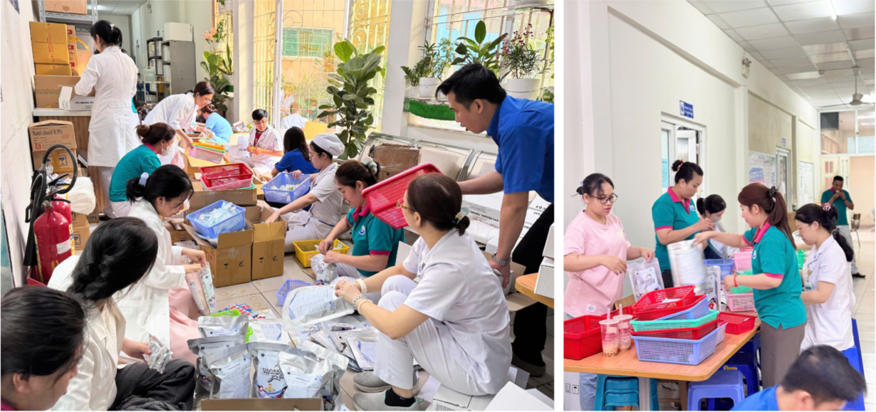 án bộ, viên chức và người lao động các bệnh viện trên địa bàn TPHCM cùng hưởng ứng góp túi thuốc, ảnh SYT