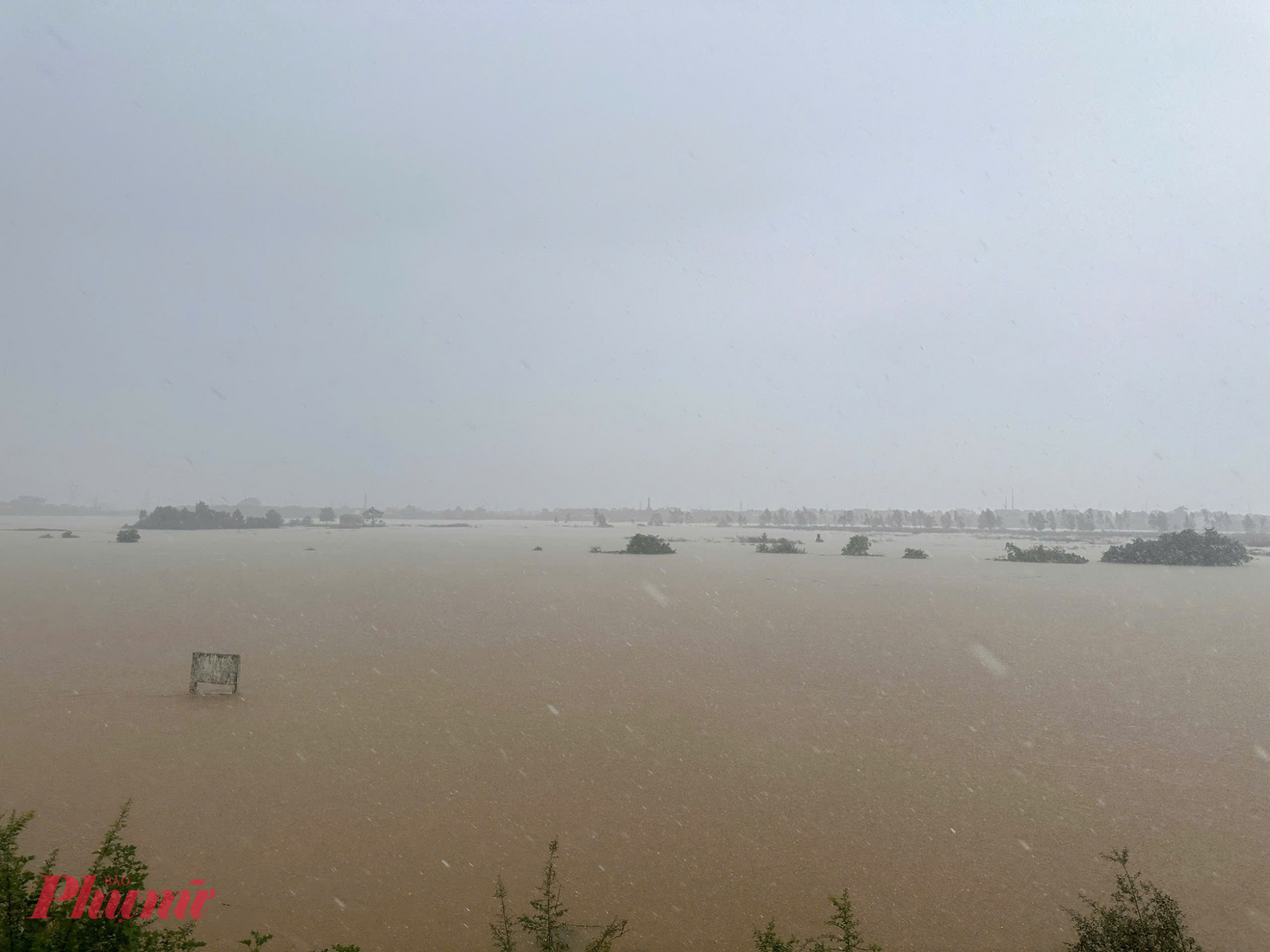 Mực nước trên sông Cầu đang lên rất nhanh. Ảnh: Xuân Cẩm
