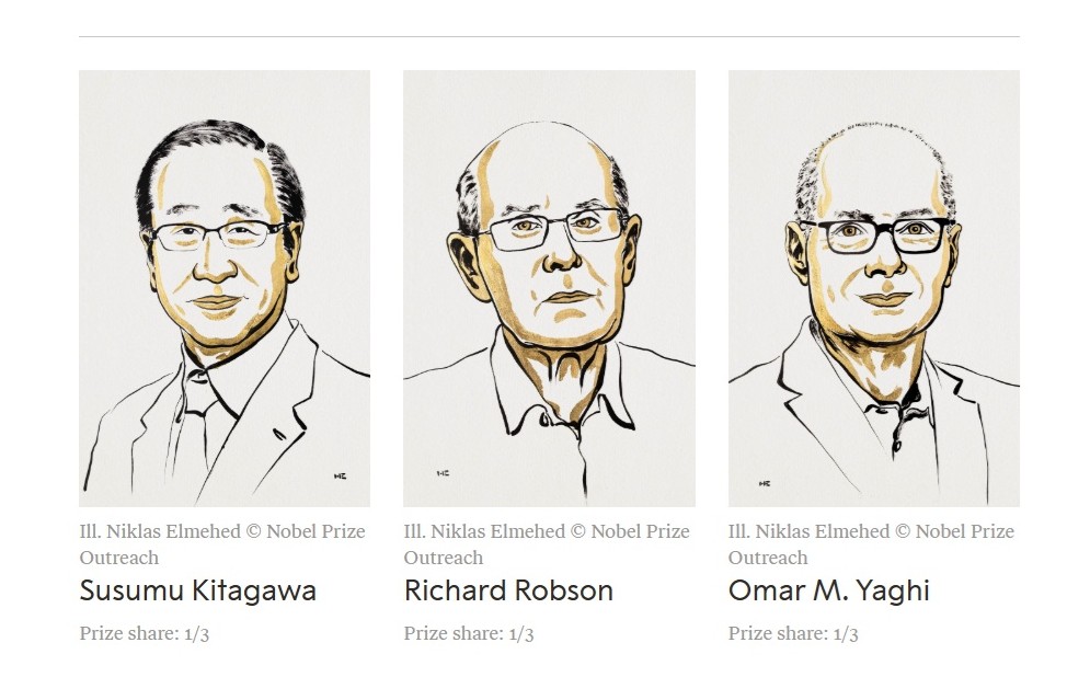 Các nhà khoa học cùng chia sẻ giải Nobel Hóa học 2025 - Ảnh: Nobel Prize