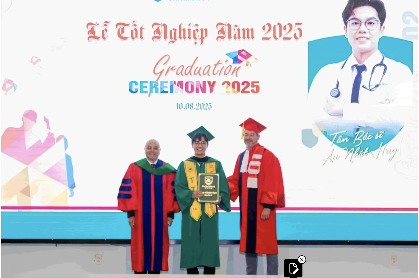 Thí sinh Âu Nhật Huy trúng tuyển tiến sĩ khi mới 24 tuổi - Ảnh: TTU