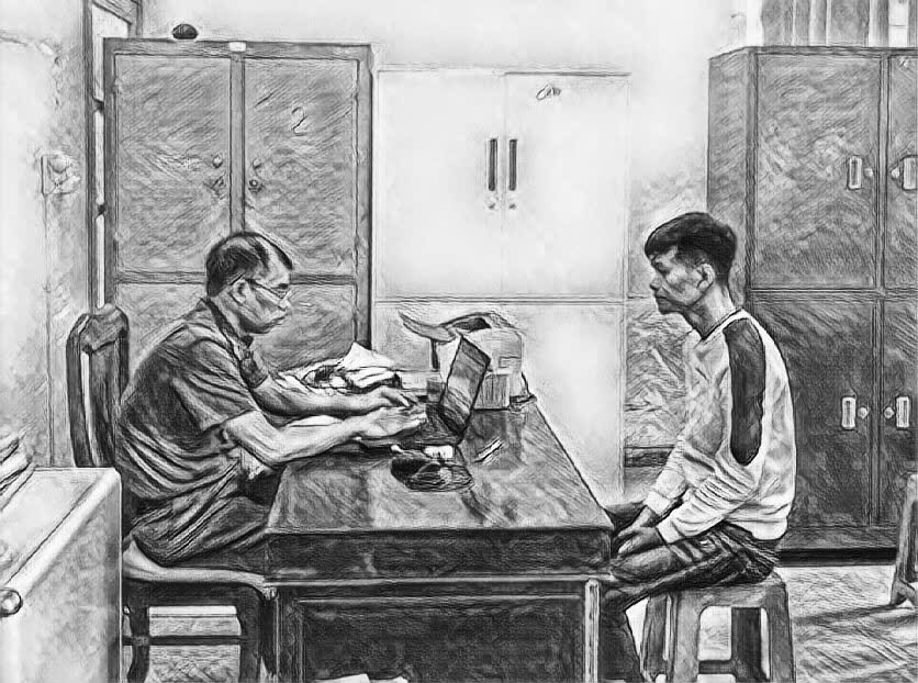 Đối tượng Trần Triệu Quí làm việc tại công an - Ảnh: CACC