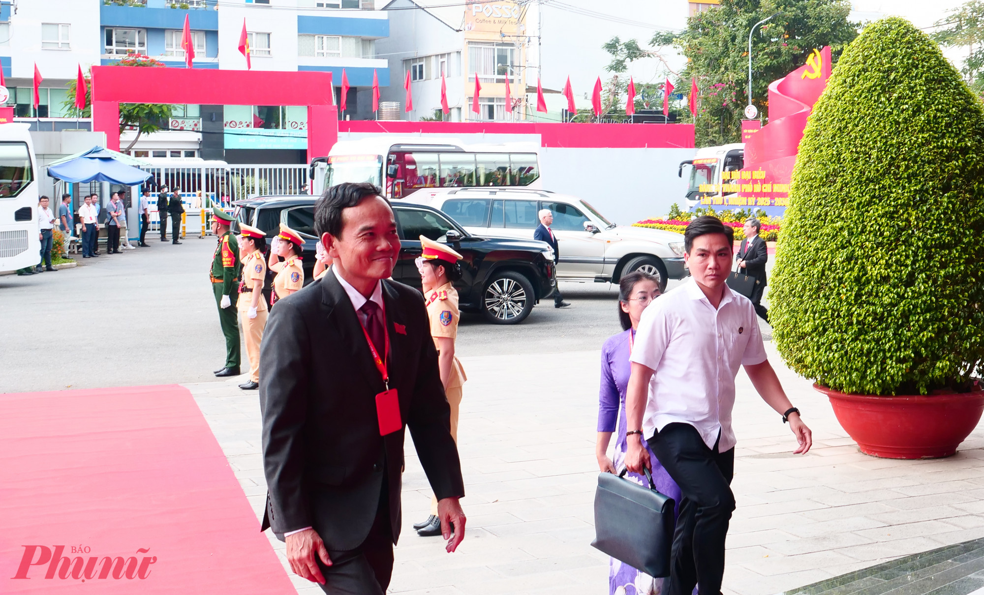 Bí thư Thành ủy TPHCM Trần Lưu Quang đã đến Học viên Cán bộ TPHCM - nơi tổ chức Đại hội Đảng bộ TPHCM - Ảnh: Trang Nguyễn