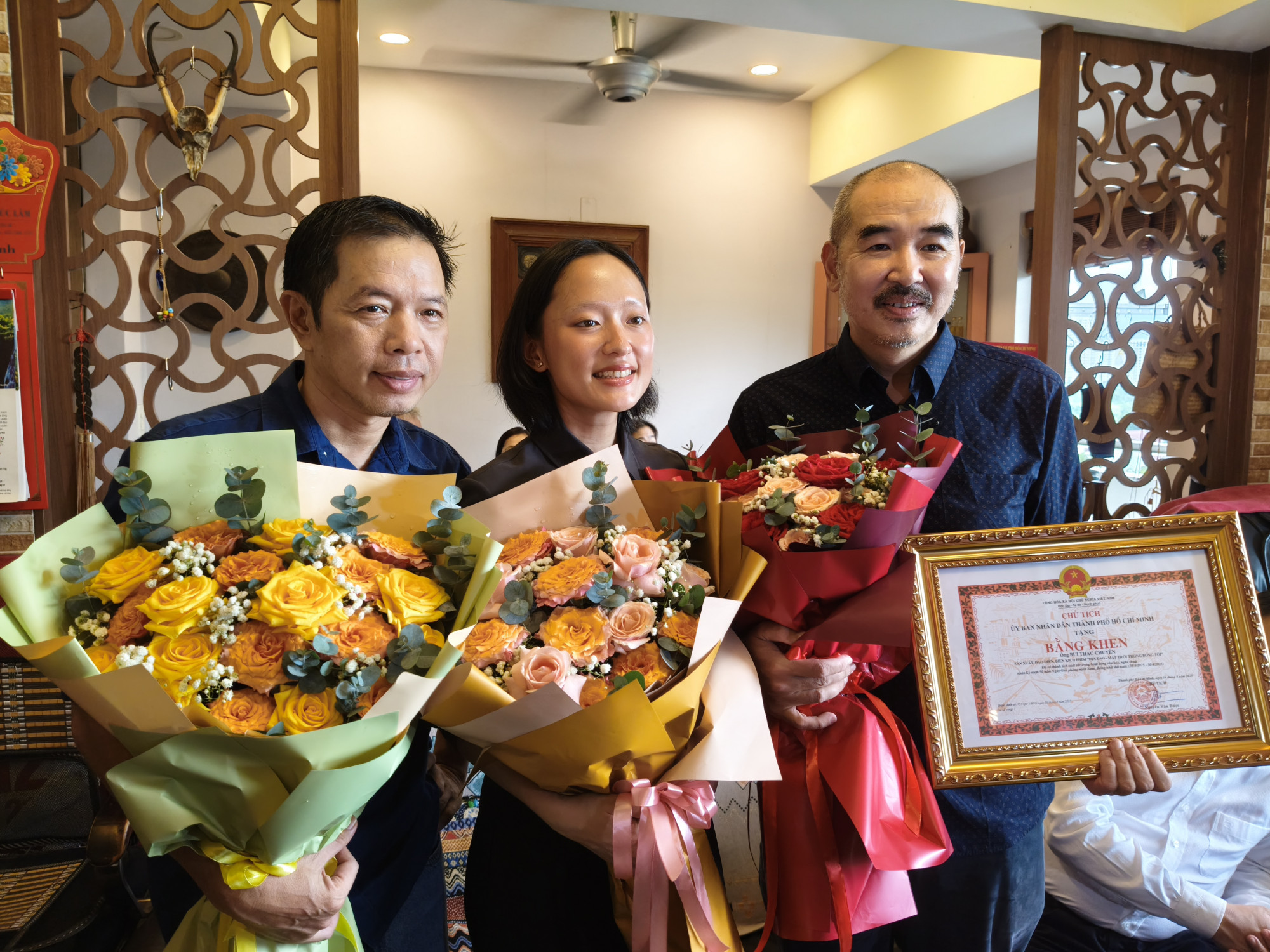 Diễn viên Thái Hoà, Hồ Thu Anh và đạo diễn Bùi Thạc Chuyên 