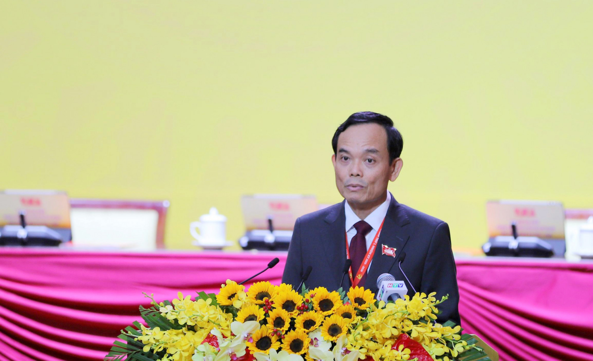 Bí thư Thành ủy TPHCM Trần Lưu Quang phát biểu khai mạc phiên trù bị Đại hội Đại biểu Đảng bộ TPHCM, lần thứ nhất, nhiệm kỳ 2025 - 2030