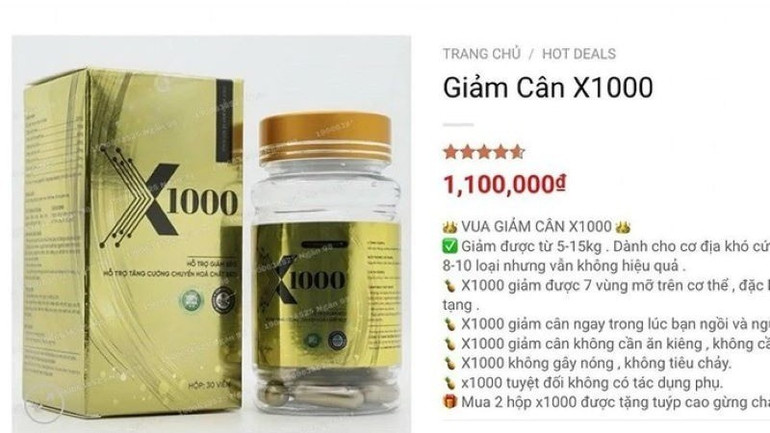 Vụ Ngân 98: Thêm một bài kiểm tra về sự tỉnh táo của người tiêu dùng Một trong số các sản phẩm giảm cân được DJ Ngân 98 quảng cáo. (Ảnh chụp màn hình)
