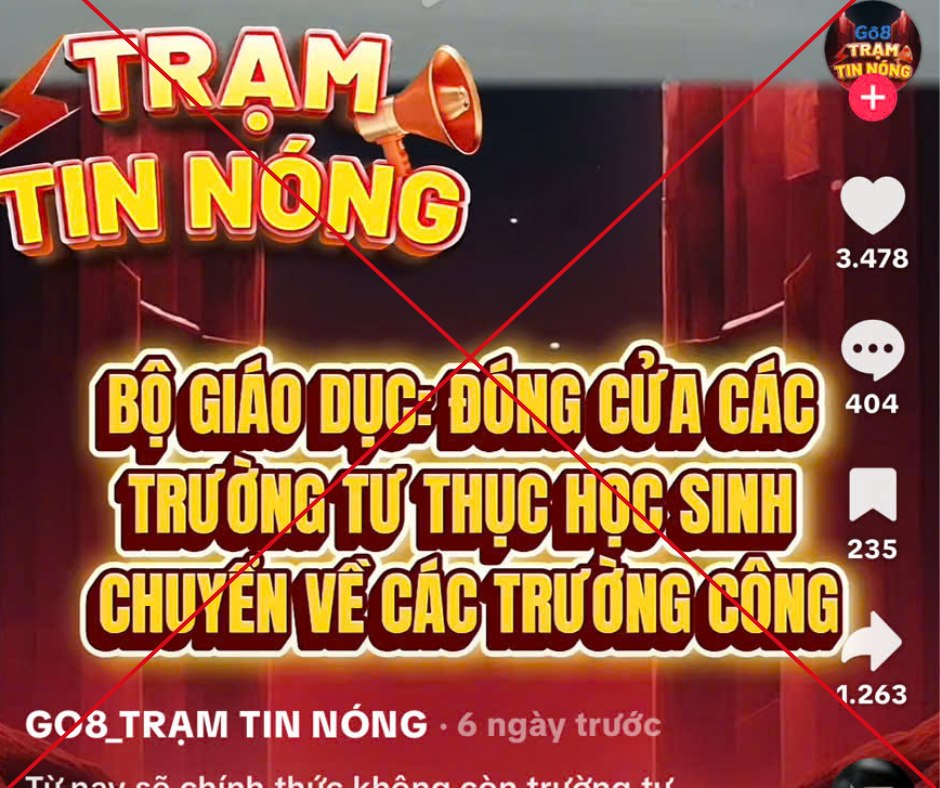 Bộ GD-ĐT đề nghị người dân không lan truyền, chia sẻ những thông tin sai sự thật - Ảnh MOET