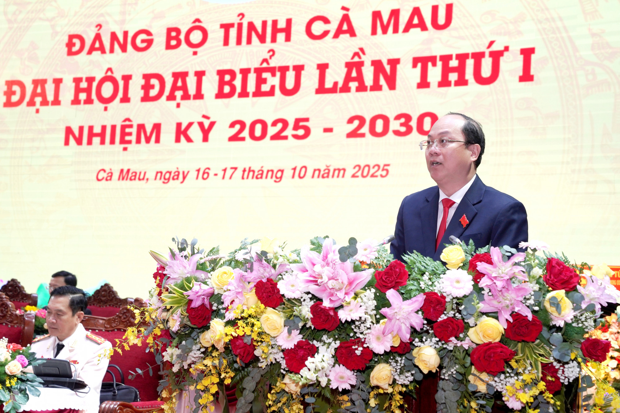 Ông Nguyễn Hồ Hải - Bí thư Tỉnh ủy Cà Mau phát biểu. Ảnh: Ban tổ chức đại hội cung cấp