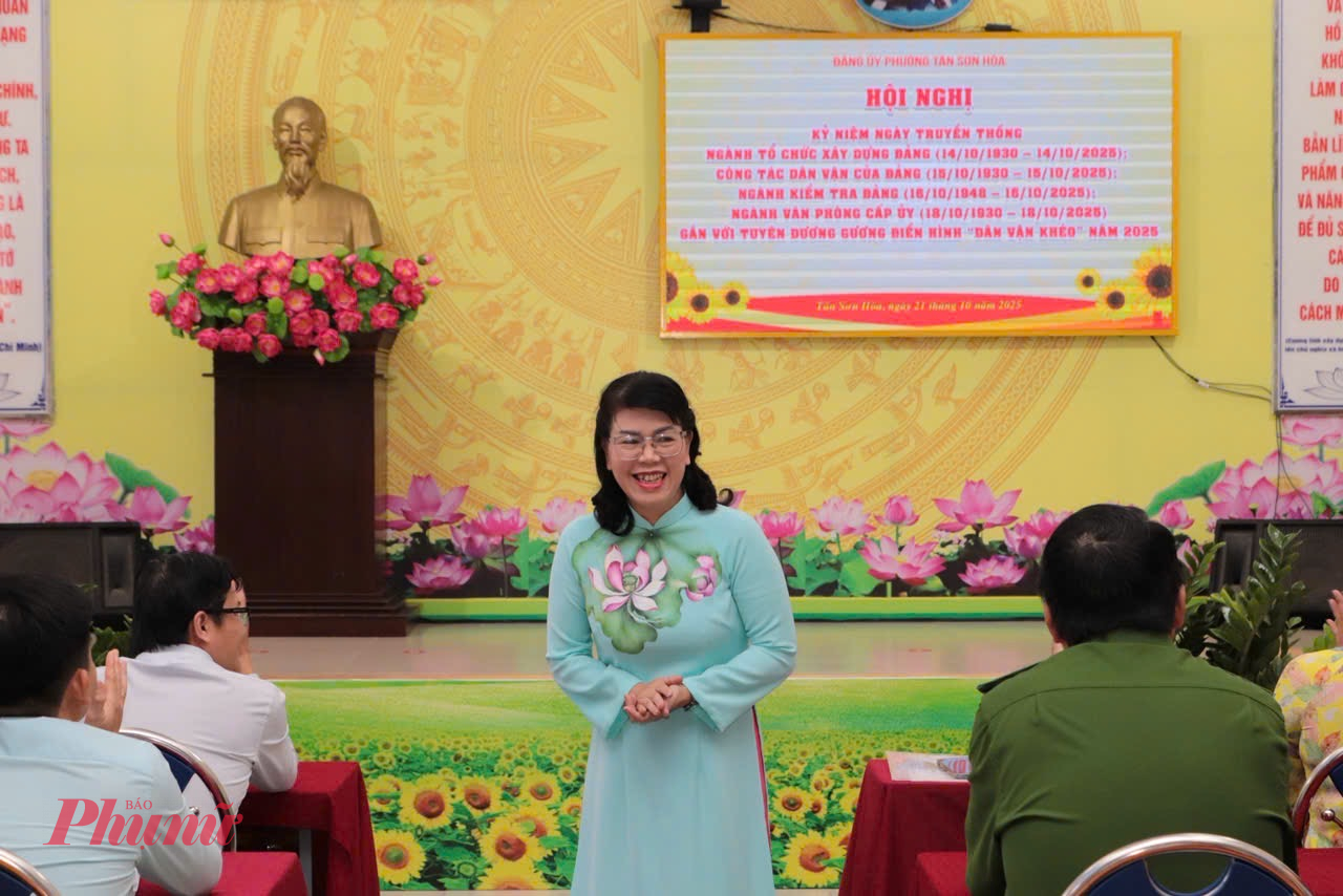 Bà Trương Lê Mỹ Ngọc - Bí thư Đảng ủy phường Tân Sơn Hòa
