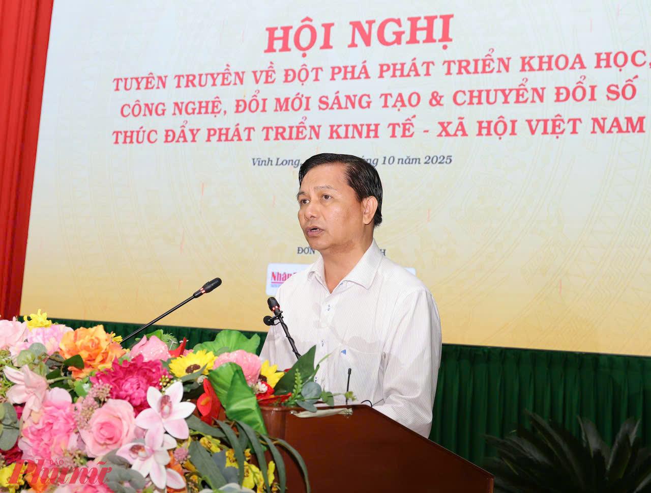 Ông Trần Văn Lâu - Bí thư Tỉnh ủy Vĩnh Long - phát biểu. Ảnh: Trung Phạm