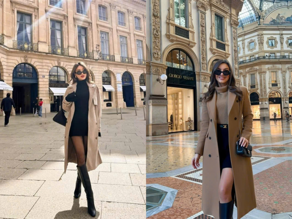 Trench coat là biểu tượng của sự thanh lịch và thời thượng trong những ngày se lạnh. Khi phối cùng áo cổ lọ hoặc đầm liền thân, chiếc áo khoác này giúp tôn dáng, mang lại vẻ ngoài sang trọng và cuốn hút. Chỉ cần thêm đôi boots cao hoặc túi xách nhỏ, bạn đã hoàn thiện set đồ vừa ấm áp vừa đầy khí chất